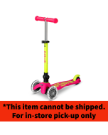 Neon LED Mini Deluxe Foldable Scooter - Pink/Yellow