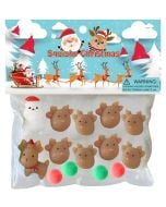 Taba-Zaba Squishy Christmas Santa with Reindeer 10 pc