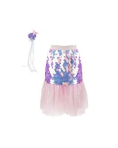 Bling Bling Mermaid Skirt & Hairclip Set Pink