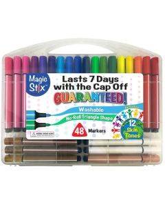 Magic Stix Washable Markers Set w/ Global Skin Tones 48 pk