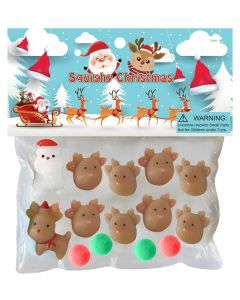 Taba-Zaba Squishy Christmas Santa with Reindeer 10 pc