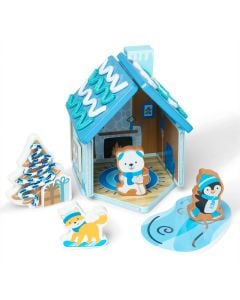 Wooden Gingerbread House Play Set - Winter Frost