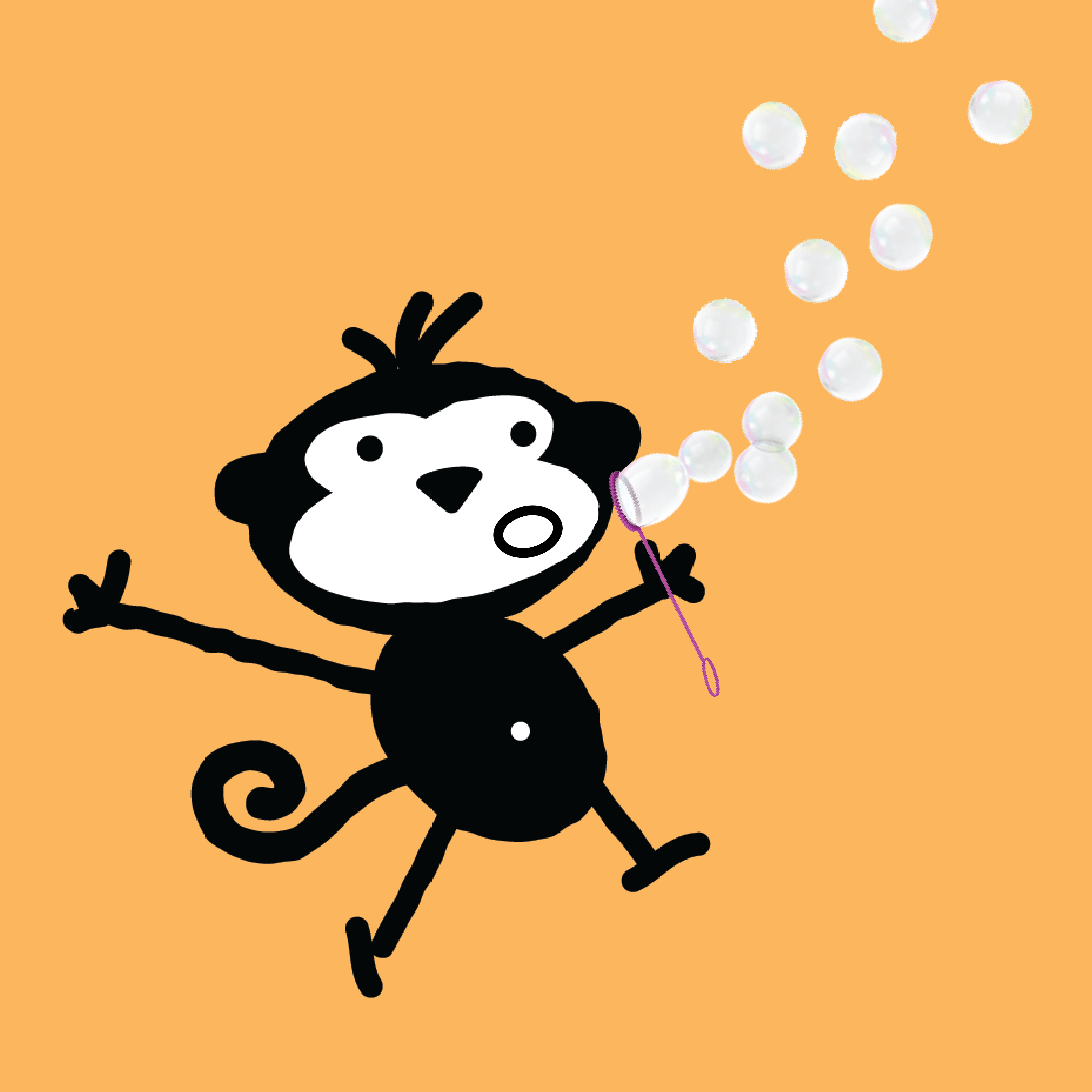 Monkey Blowing Bubbles